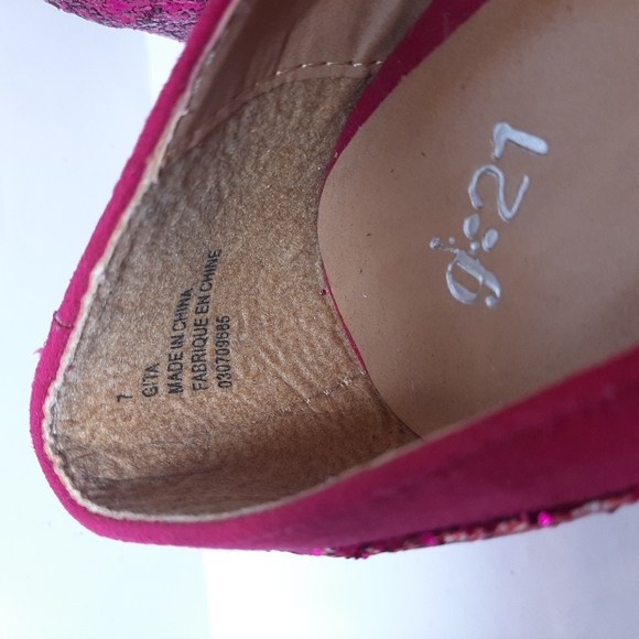 g:21 Gita Faux Suede Glitter Chunky Heels Round Toe Party Club - Picture 9 of 11